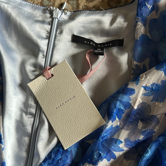 Alex Marie Simone Blue Floral Long Sleeve Dress - Picture 3 of 6